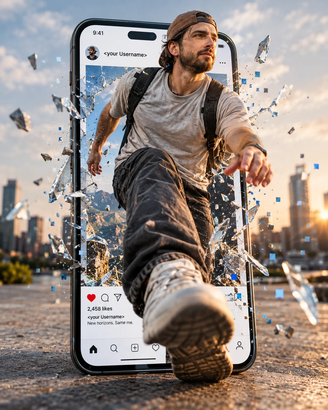 スマホ画面から飛び出す3D人物イリュージョン - 5
