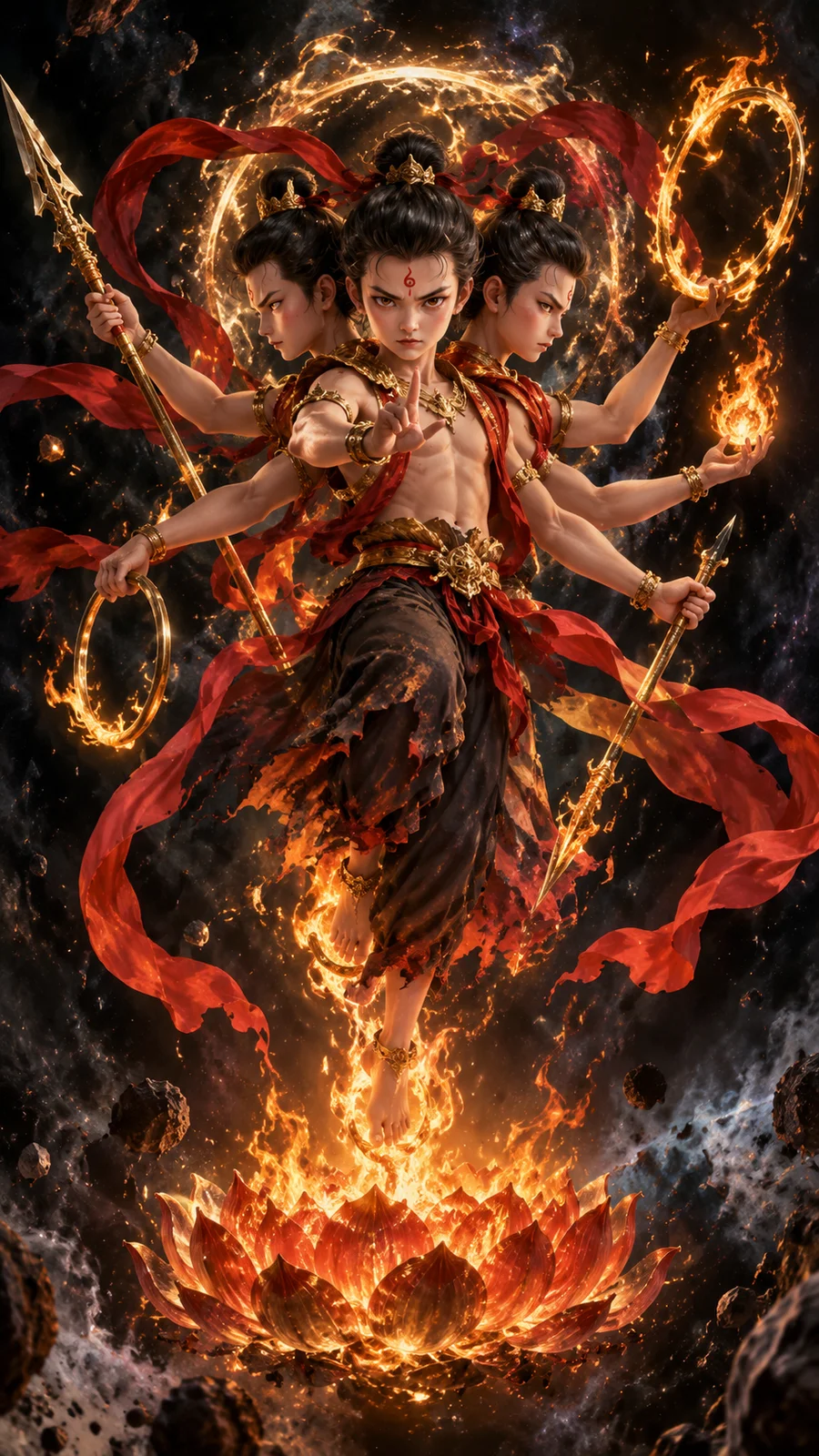ダークファンタジー風・虚空に浮かぶ神話戦士 - 2