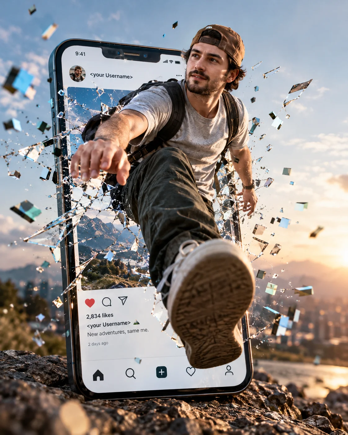 スマホ画面から飛び出す3D人物イリュージョン - 3