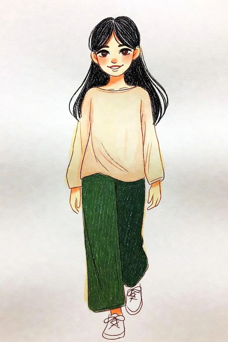 実写から手描きキャラクターへの変換シート