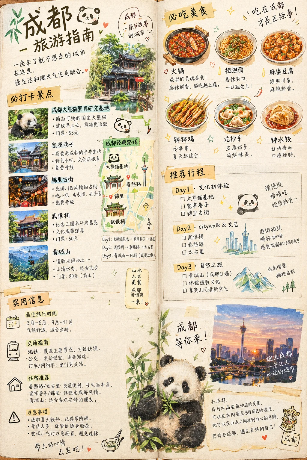 水彩イラスト入り旅のトラベルジャーナル - 7