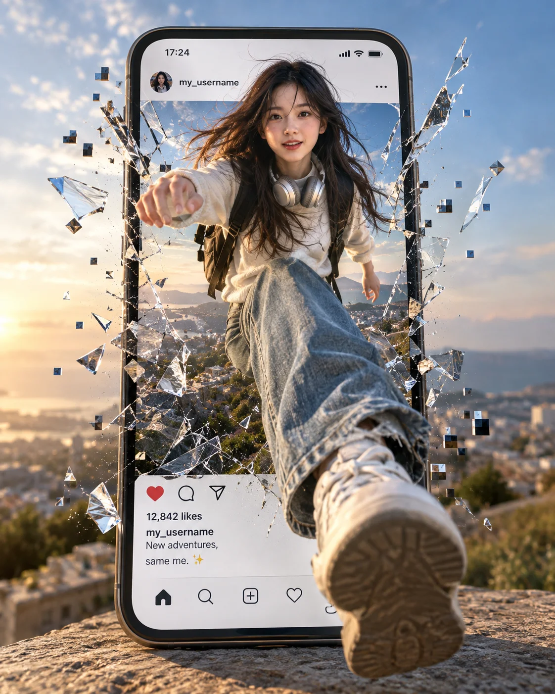 スマホ画面から飛び出す3D人物イリュージョン - 6