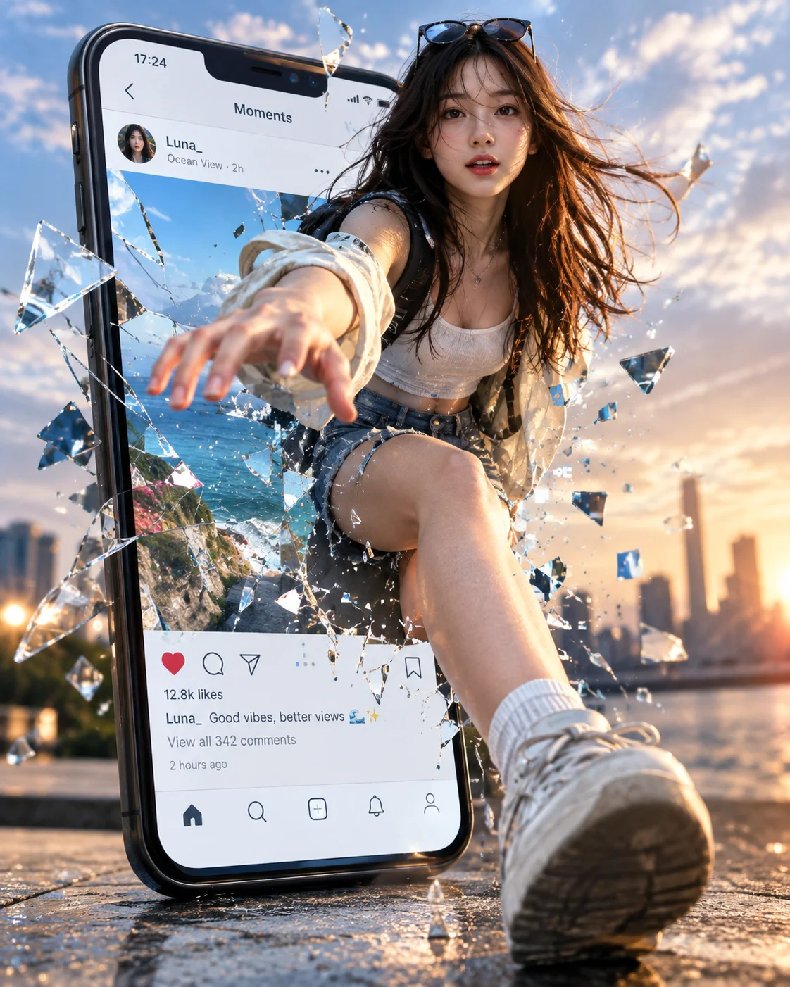 スマホ画面から飛び出す3D人物イリュージョン - 2
