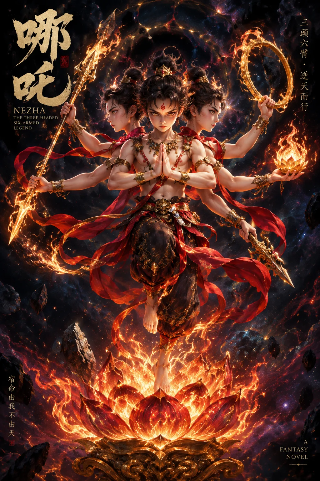 ダークファンタジー風・虚空に浮かぶ神話戦士