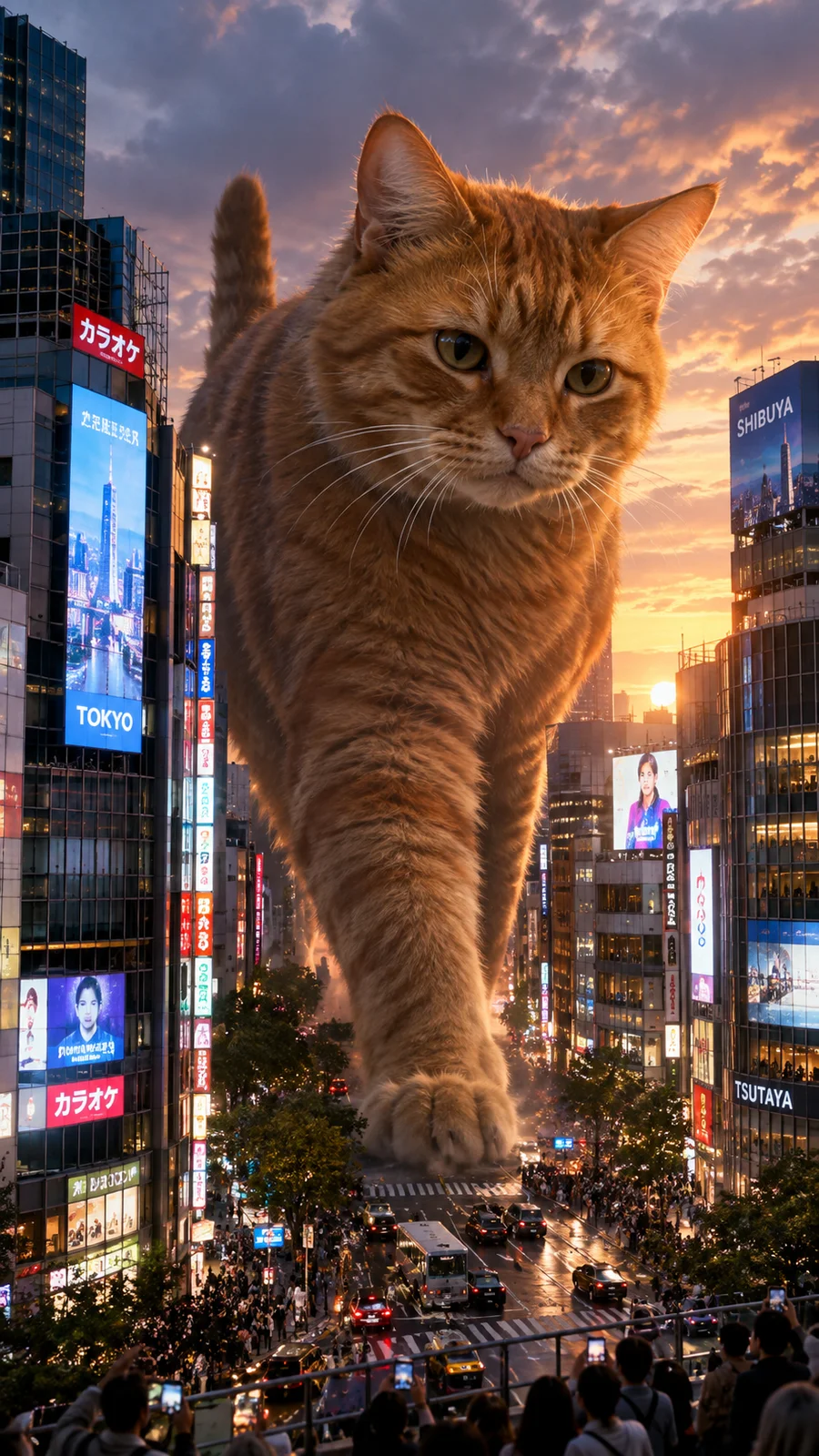 東京の街を歩く巨大猫 - 8