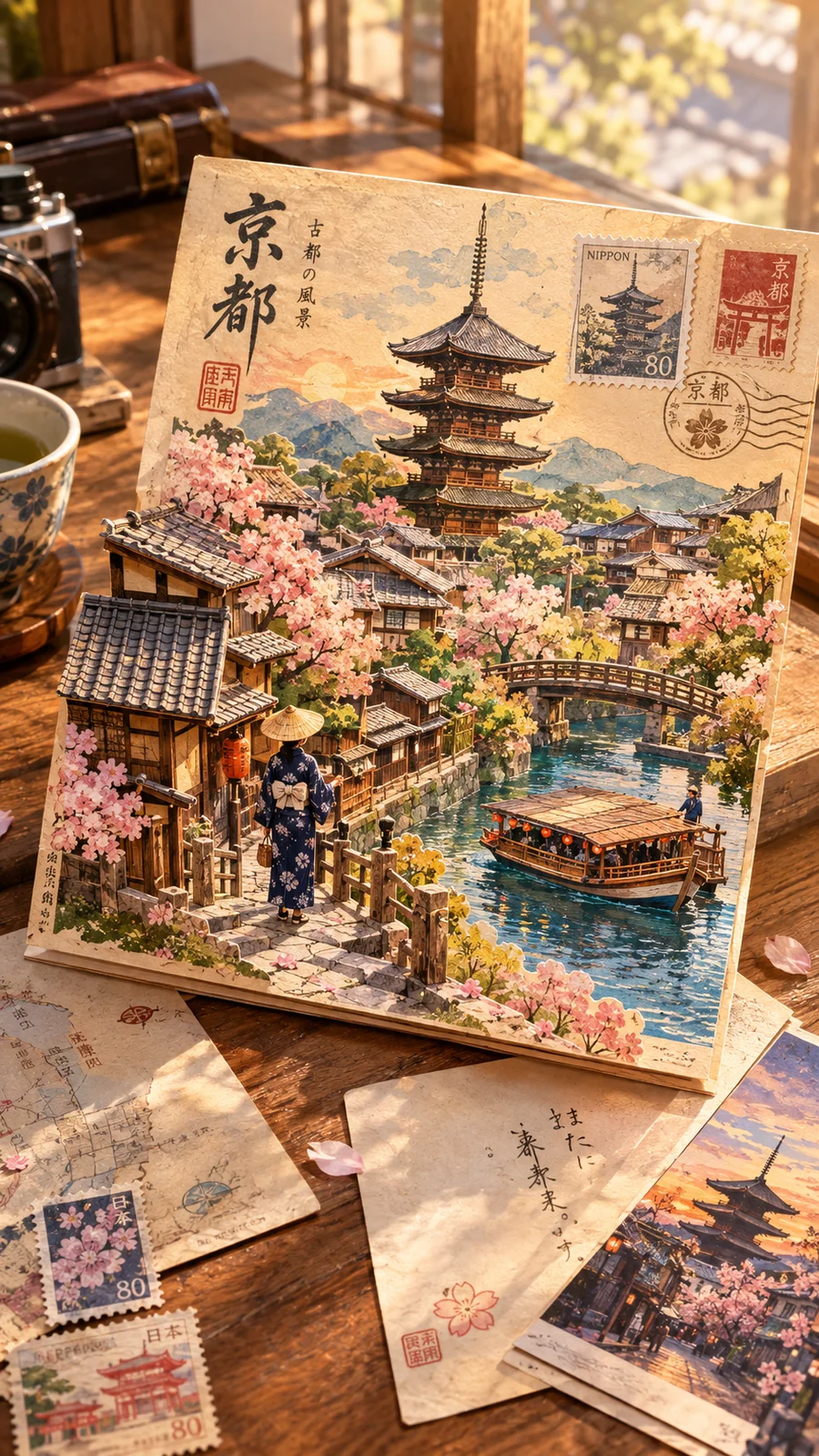 京都の風景を切り絵にした立体ポストカード - 5