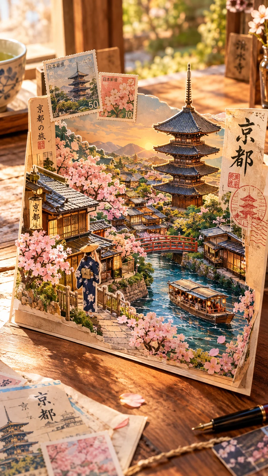 京都の風景を切り絵にした立体ポストカード - 6