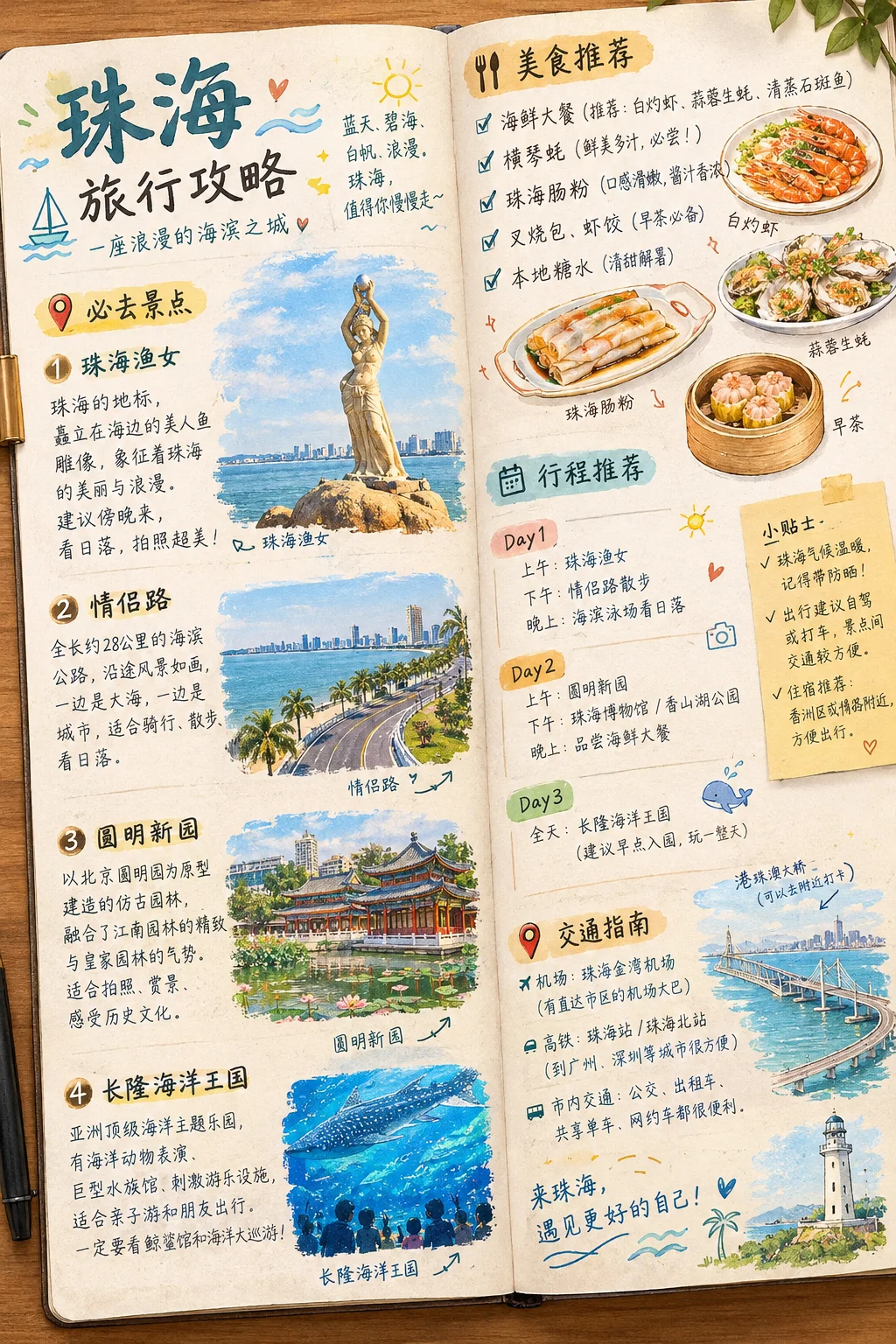 水彩イラスト入り旅のトラベルジャーナル - 4