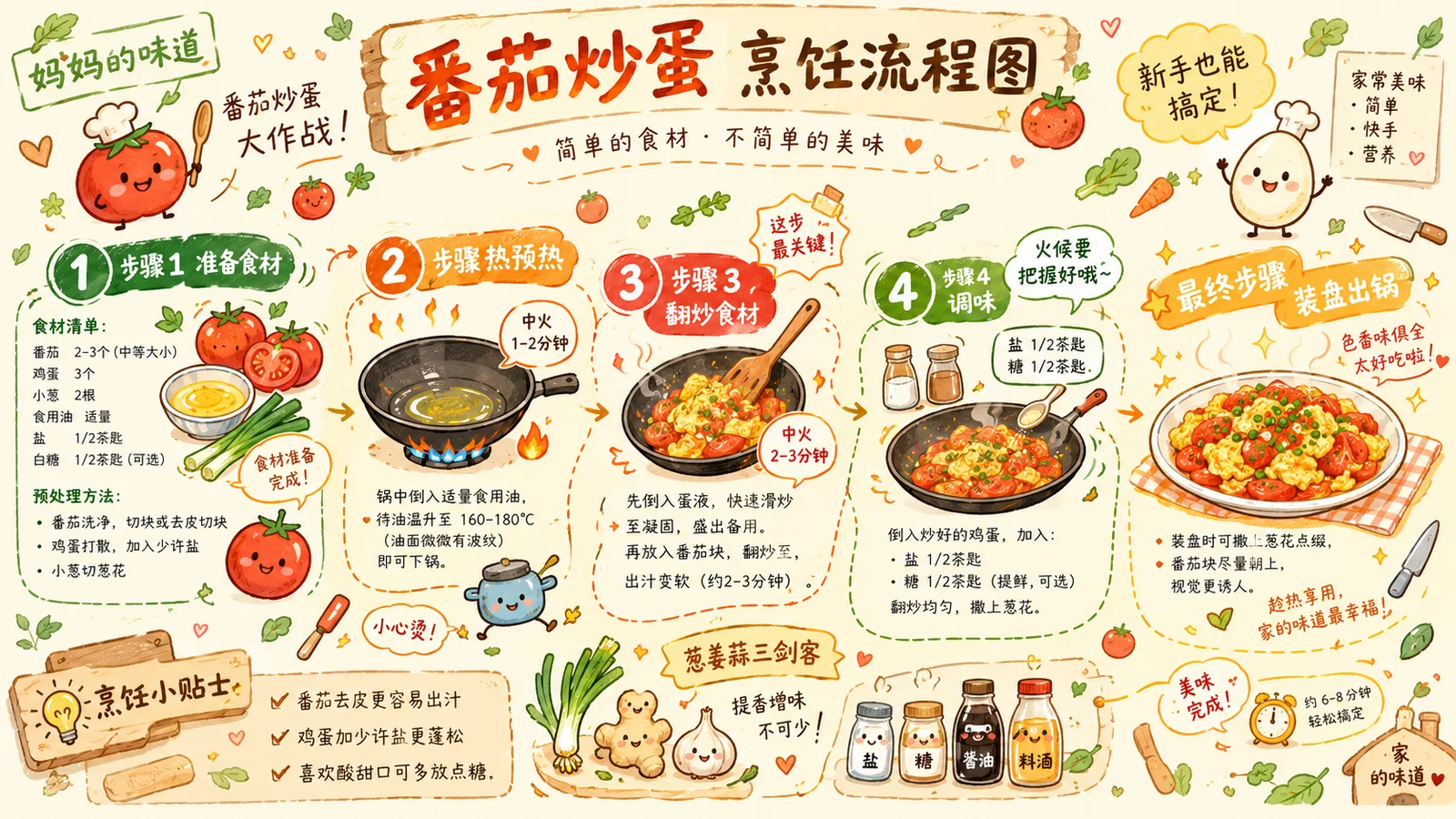 手描きイラストのレシピ&クッキング図解